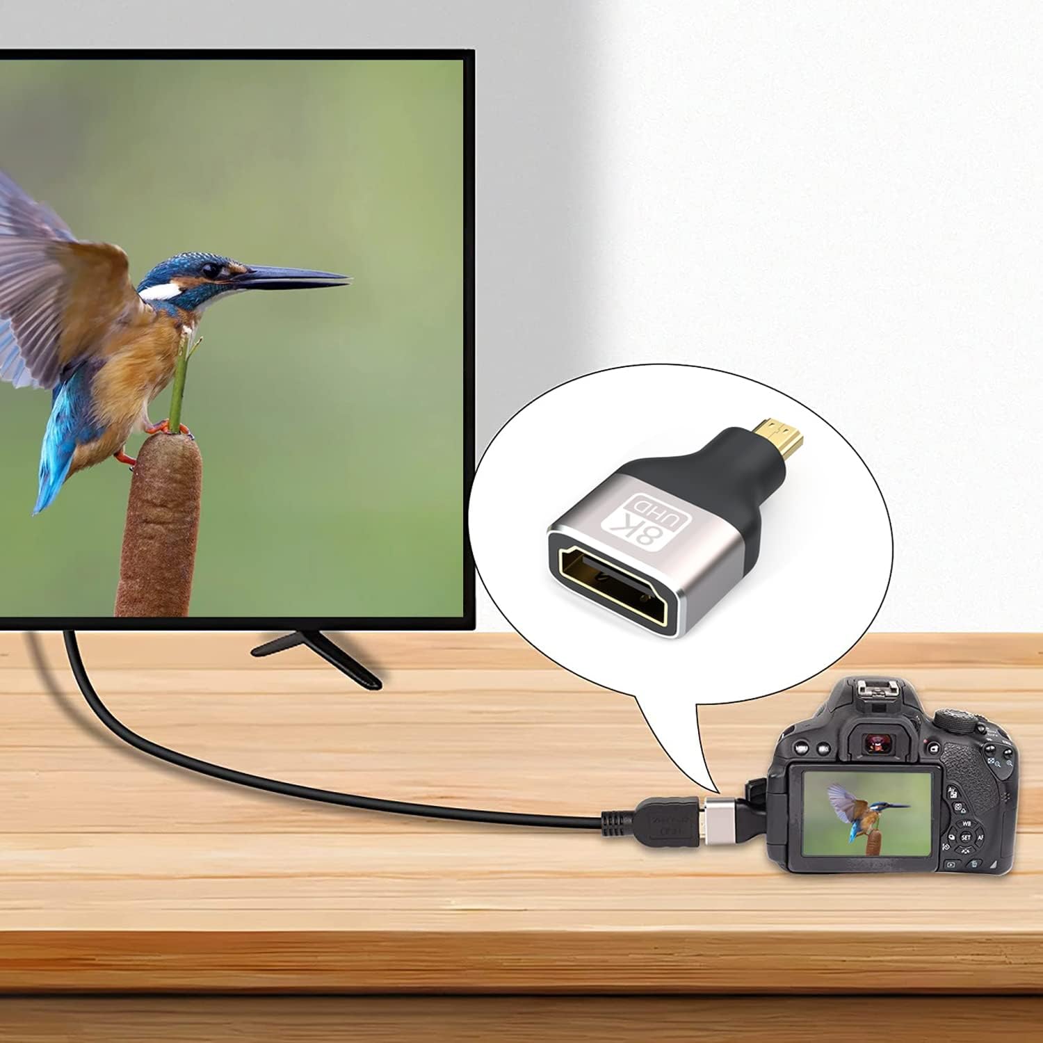 Thumbnail 4 de VMOJO Micro‑HDMI auf HDMI 2.1 Adapter (2er‑Set) für 8K@60Hz, 4K@144Hz und 3D‑Videos