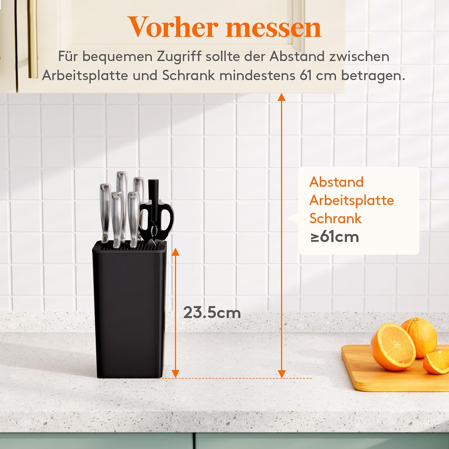Detalle de Lifewit Messerblock ohne Messer – kompakter Messerhalter mit Platz für bis zu 15 Klingen