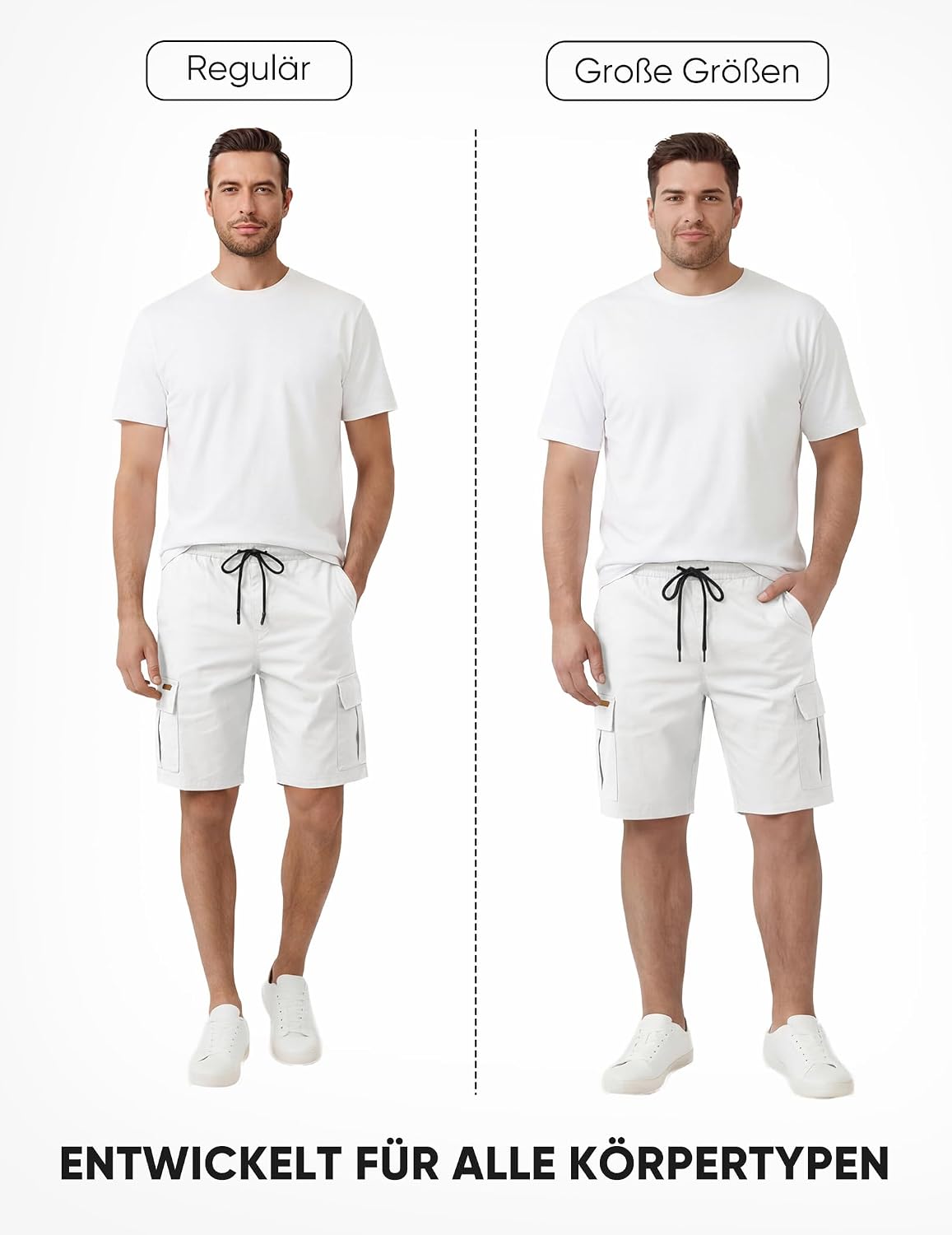 Thumbnail 6 de JMIERR Herren Cargo Shorts aus Baumwolle mit Taschen – Kurz-Hose für Sommer & Freizeit