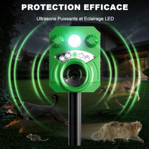 Detalle 2 de Repulsif Chat Ultrason 5 Modes Étanche – SOKTNEU