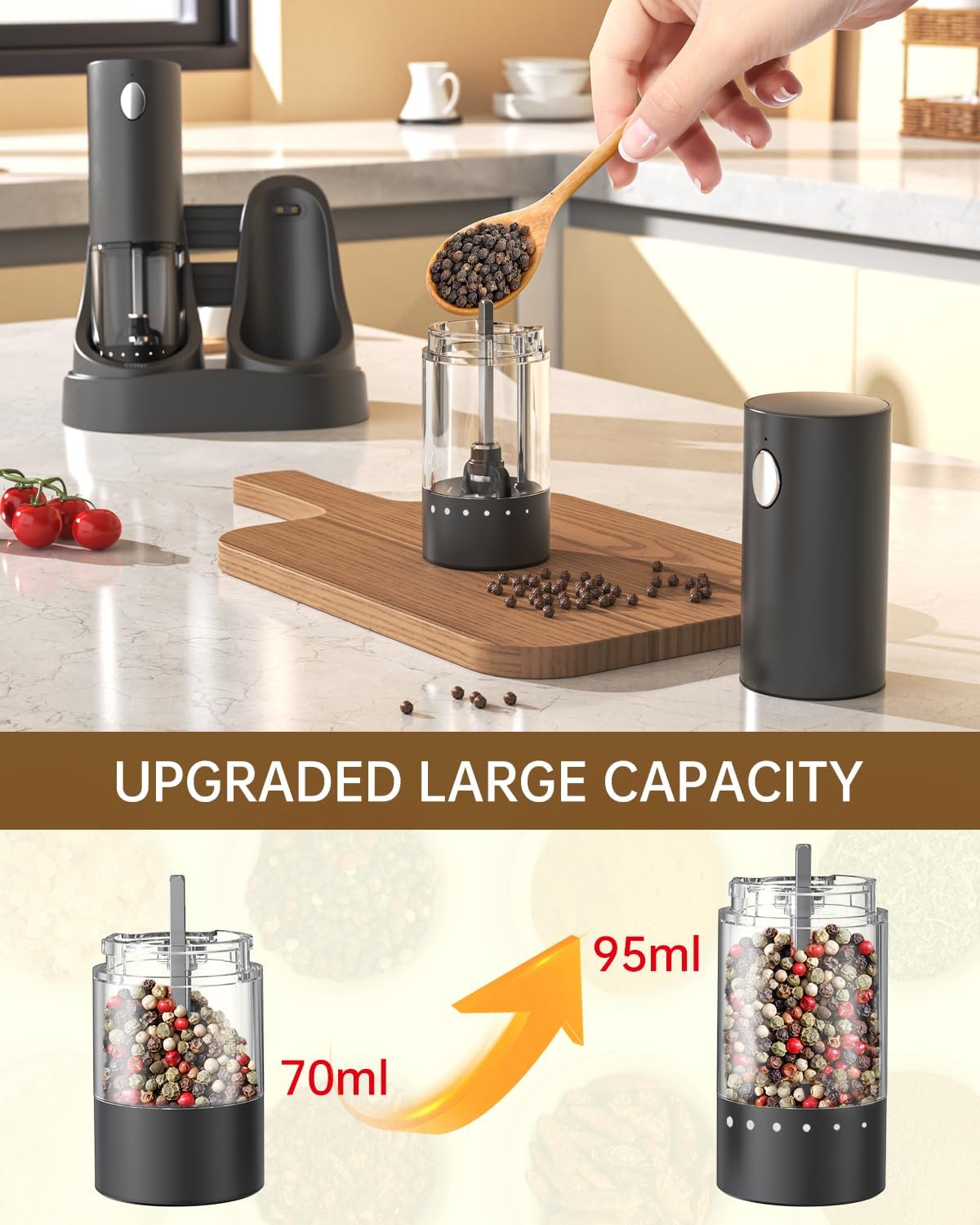 Thumbnail 4 de CIRCLE JOY Electric Salt and Pepper Grinder Set 95ml 🍽