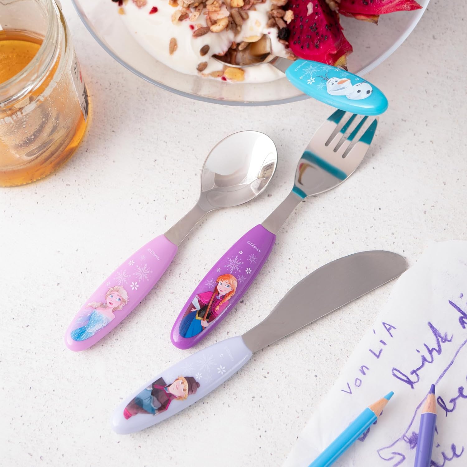 Thumbnail 3 de Frozen Cubertería infantil 4 piezas rosa