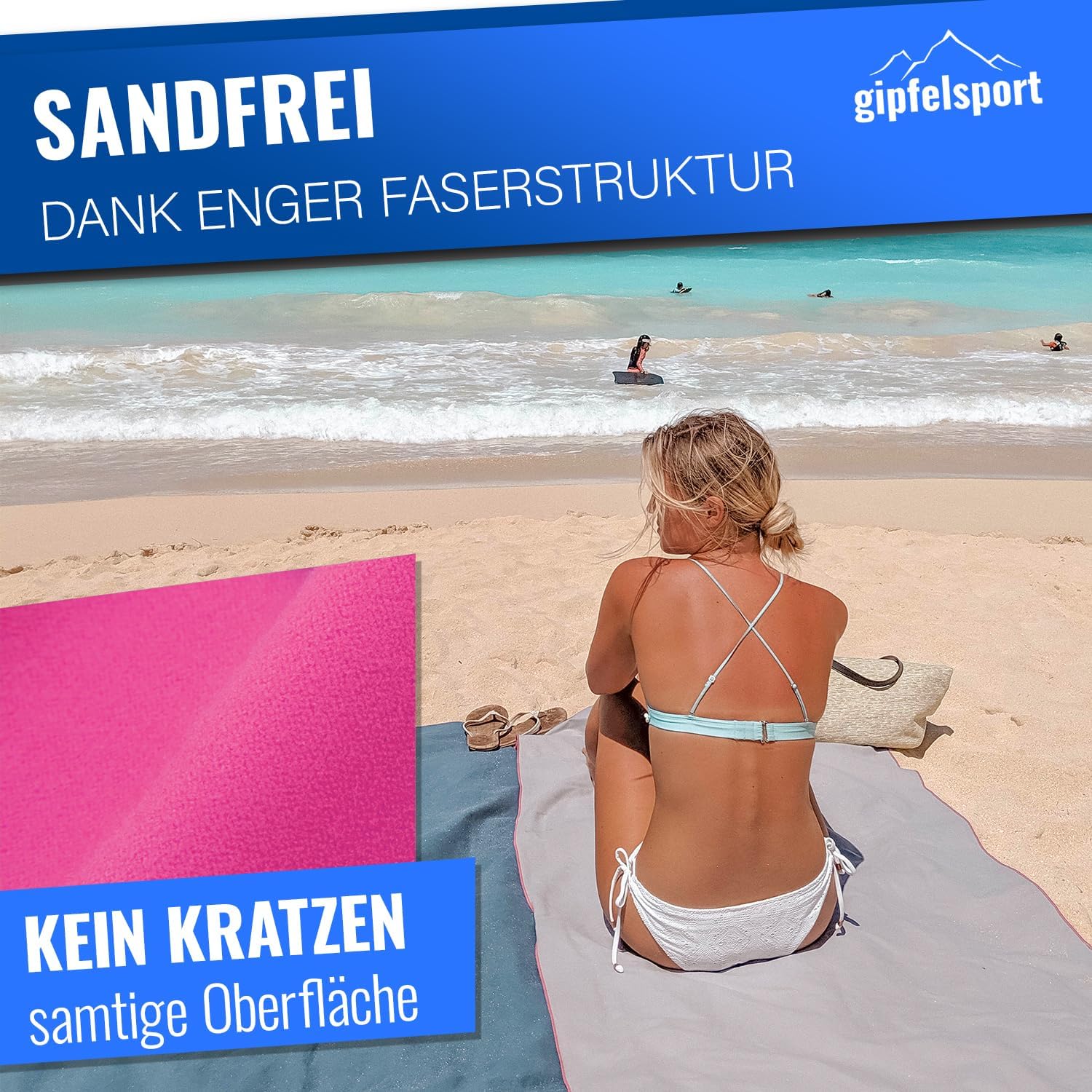 Thumbnail 4 de gipfelsport Mikrofaser Handtuch Set 180x80 cm – schnelltrocknend, kompakt, Fuchsia