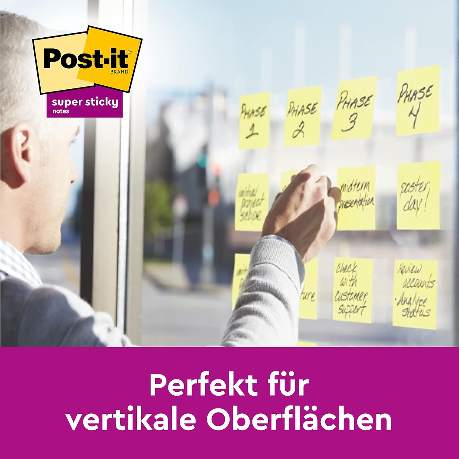 Thumbnail 6 de Post-it Super Sticky Notes Promotion Kanariengelb – 6 Blöcke, 90 Blatt je Block