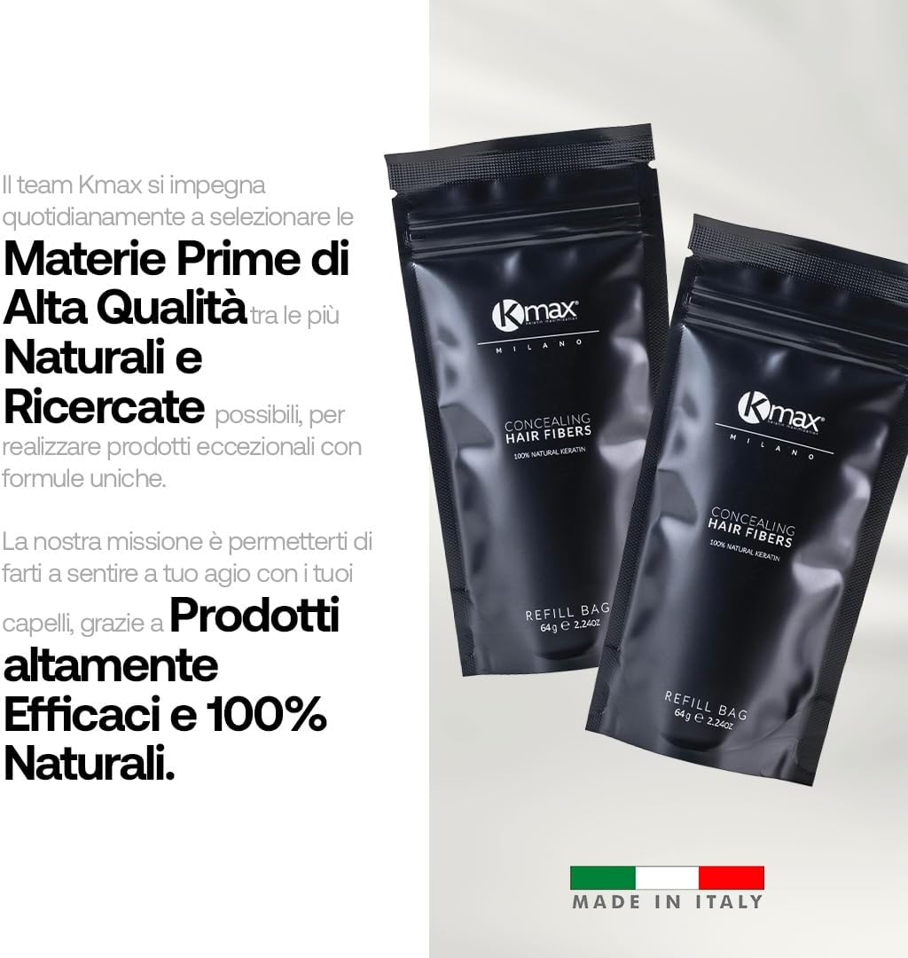 Detalle de Kmax Fibre cheratina per capelli 64 g – Polvere volumizzante capelli naturale