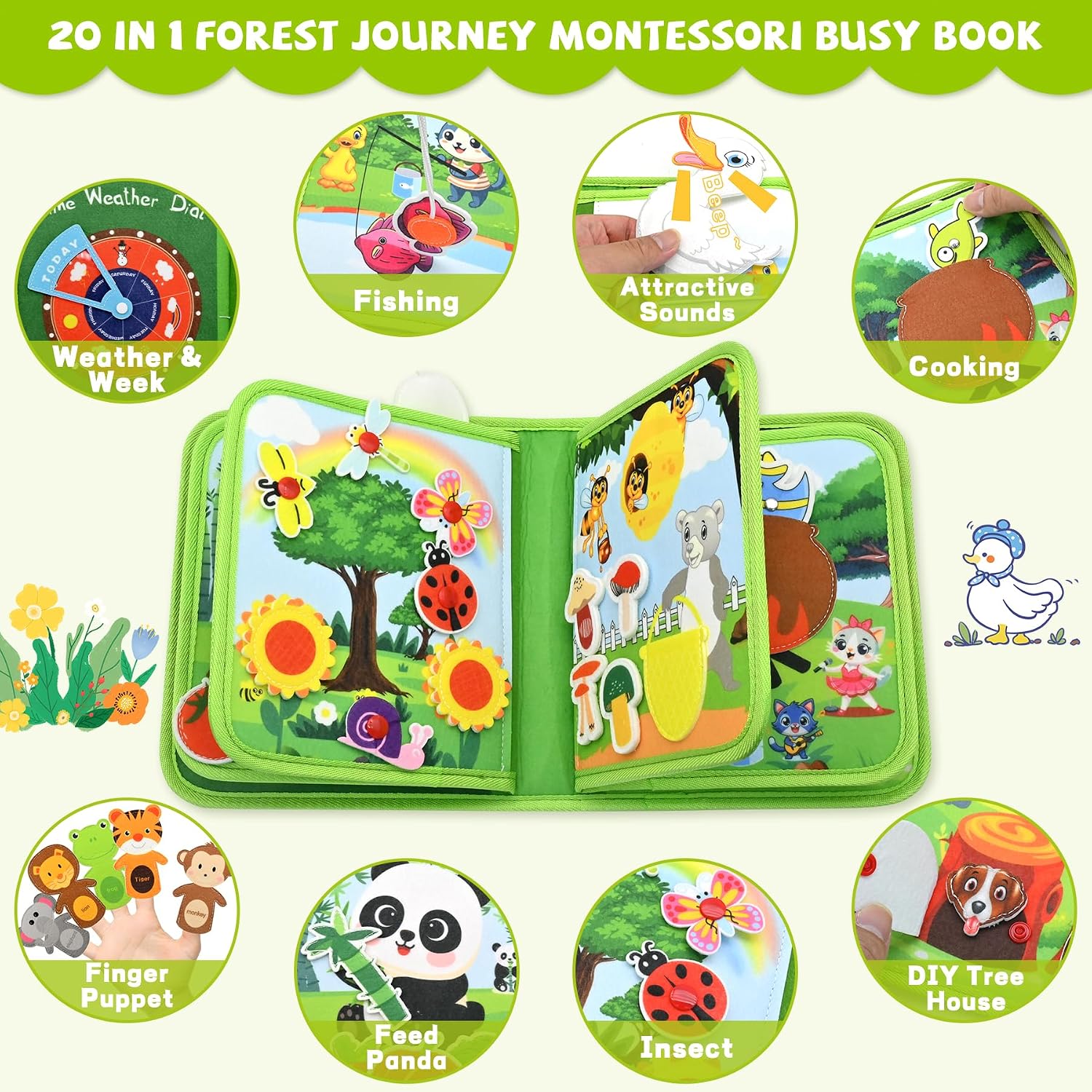 Detalle 2 de Meafeng Jungle Busy Book 1–3