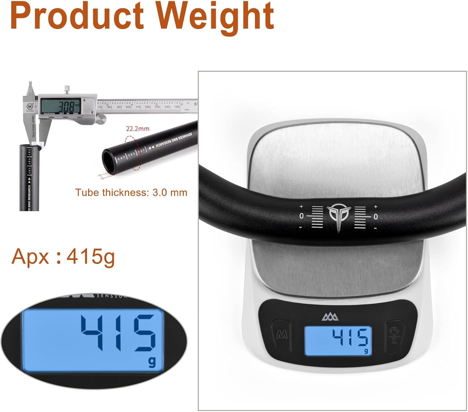 Thumbnail 2 de GEWAGE Guidon Riser en aluminium pour vélo (780 mm) – compatible potence 31,8 mm, hauteur réglable 70 mm