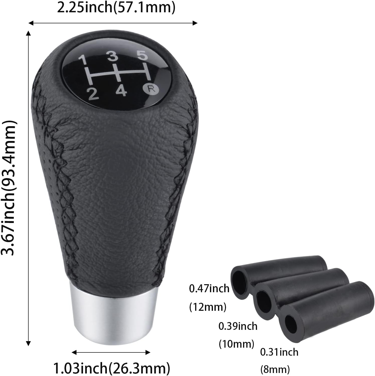 Thumbnail 1 de Padaodao 5 Speed Gear Knob Leather Shift Handle for Most Vehicles