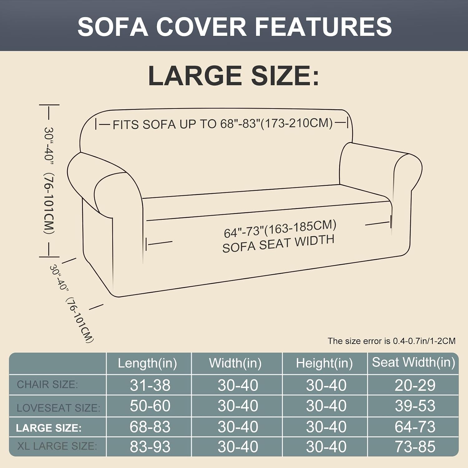 Thumbnail 4 de Luxshare Home Stretch Couch Cover 1 Large 🛋