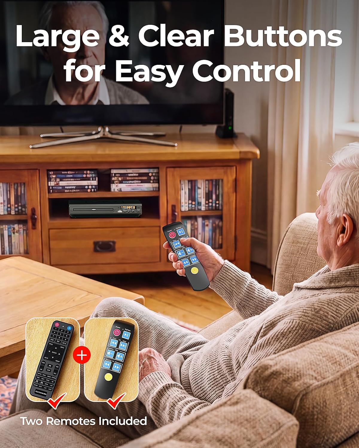 Detalle de Region-Free DVD Player with HDMI, Big-Button Remote, and USB Playback