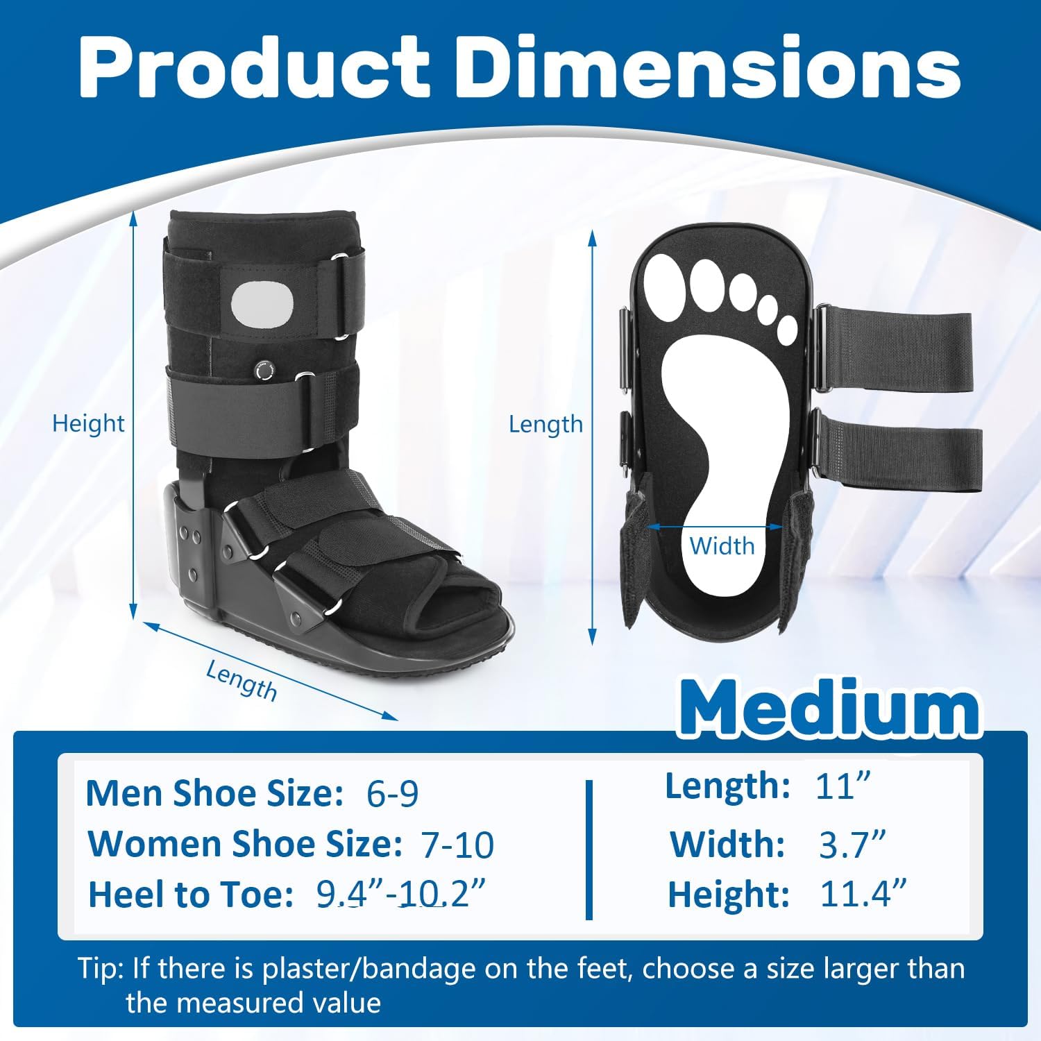 Thumbnail 4 de kefit OTC002 Walking Boot, Medium, with Inflatable Compression and Rocker Sole