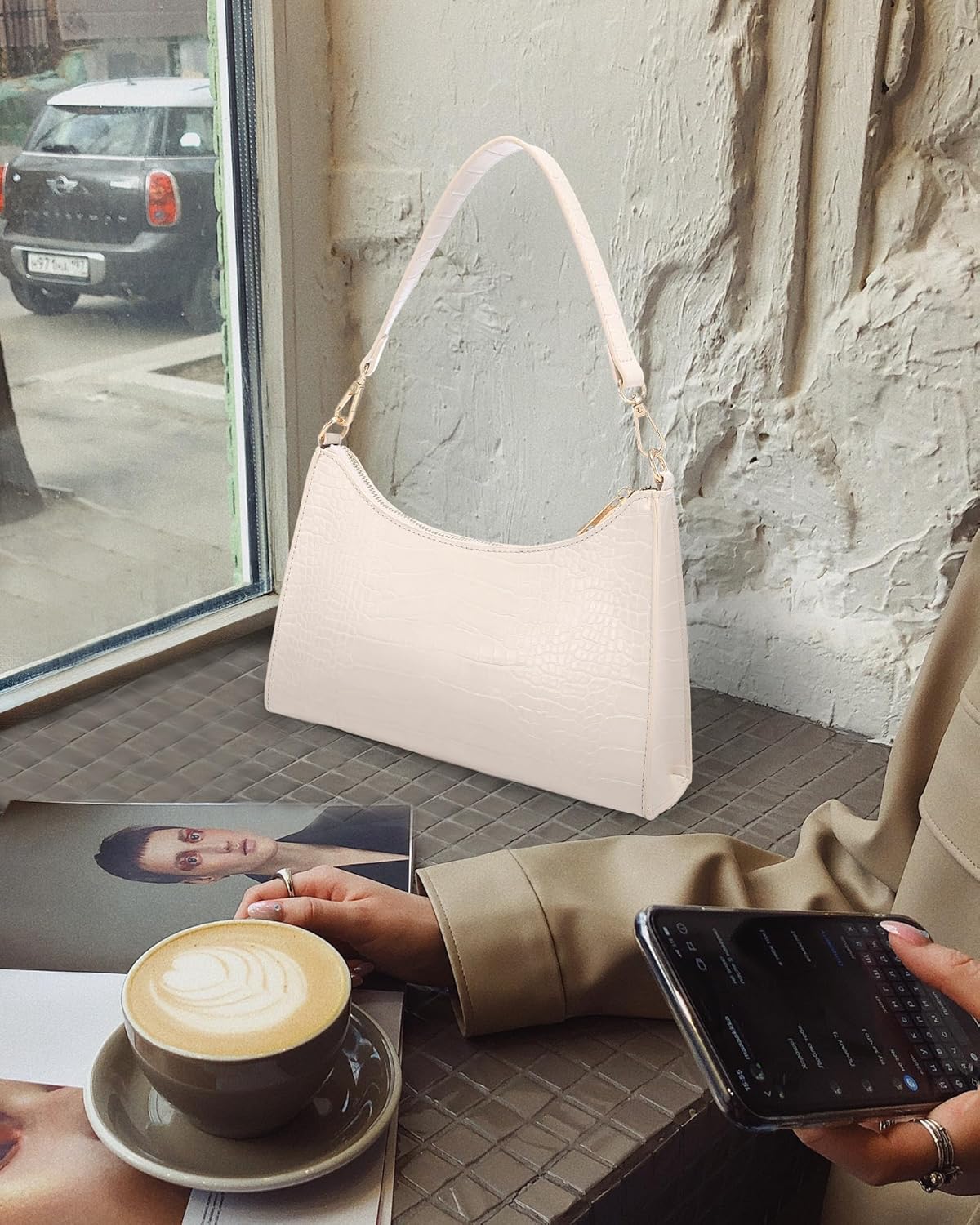 Thumbnail 1 de LOVEVOOK Damen Handtasche Klein Umhängetasche – Crocodile-Muster, Rot