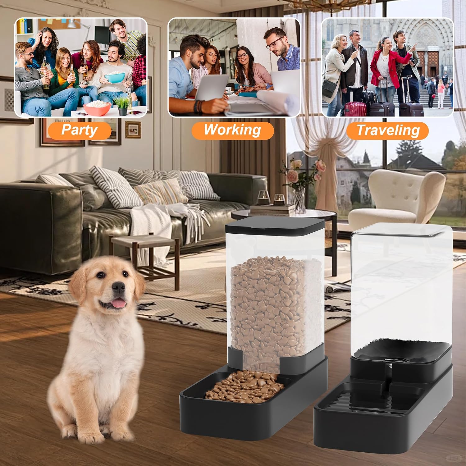 Thumbnail 6 de Wefeedy WF-Feeder-3.3 Automatic Cat Feeder and Water Dispenser, 3.3L, Black