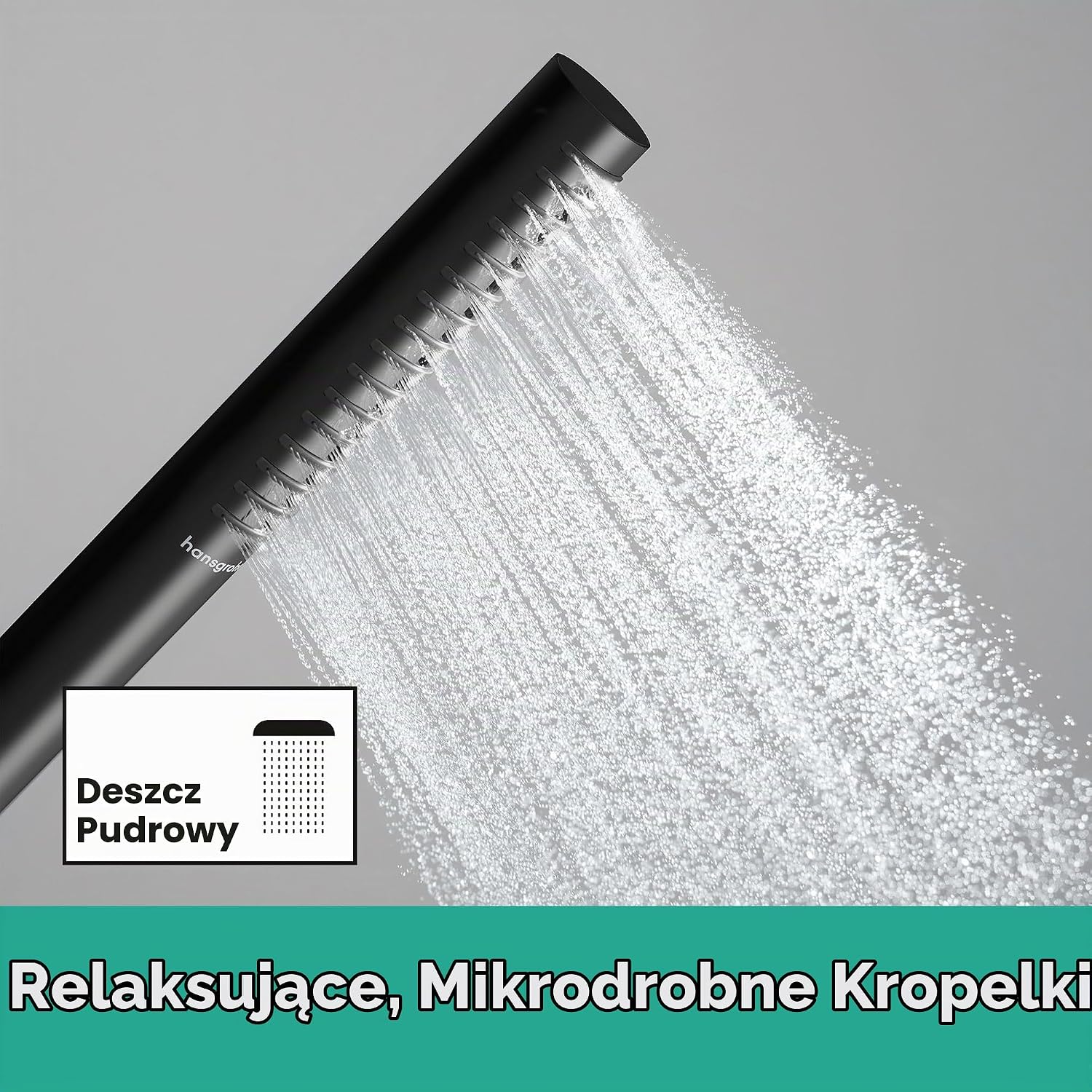 Detalle 2 de hansgrohe Pulsify S 100 24126 – drążek prysznicowy, czarny mat, 1 strumień