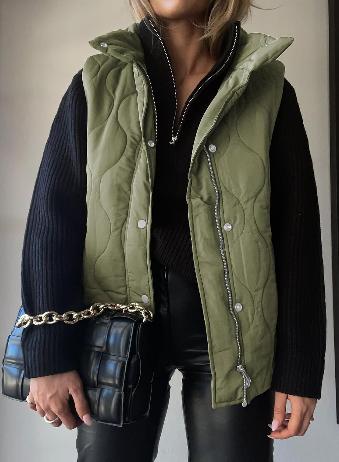 Thumbnail 1 de EVALESS Cropped Puffer Vest Lightweight