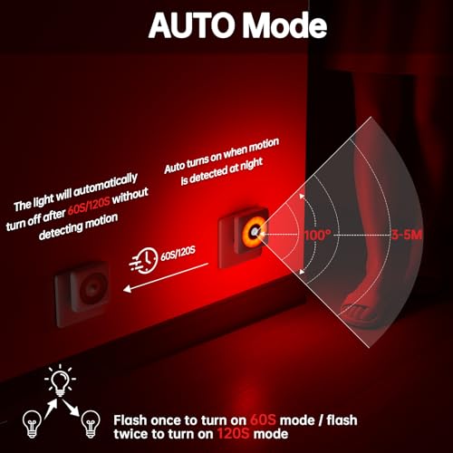 Detalle de Swoieltr: 2 Piezas Luz Nocturna Infantil con Sensor de Movimiento Roja Relajante