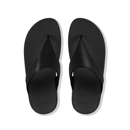 Thumbnail 5 de Fitflop Women's Lulu Leather Flip Flops with Microwobbleboard - Black, UK 5