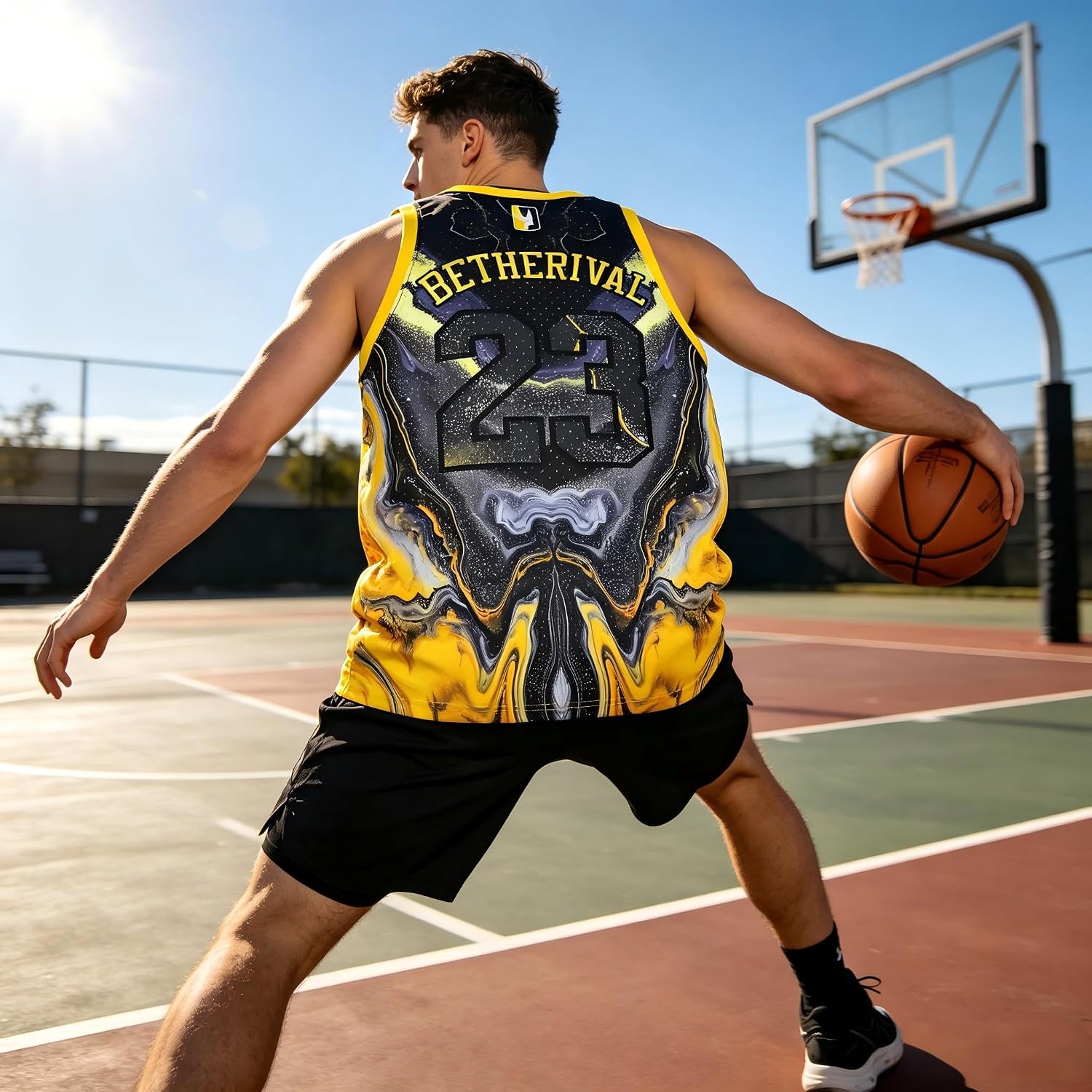 Detalle de TPAZGHE Men's Mesh Basketball Jersey