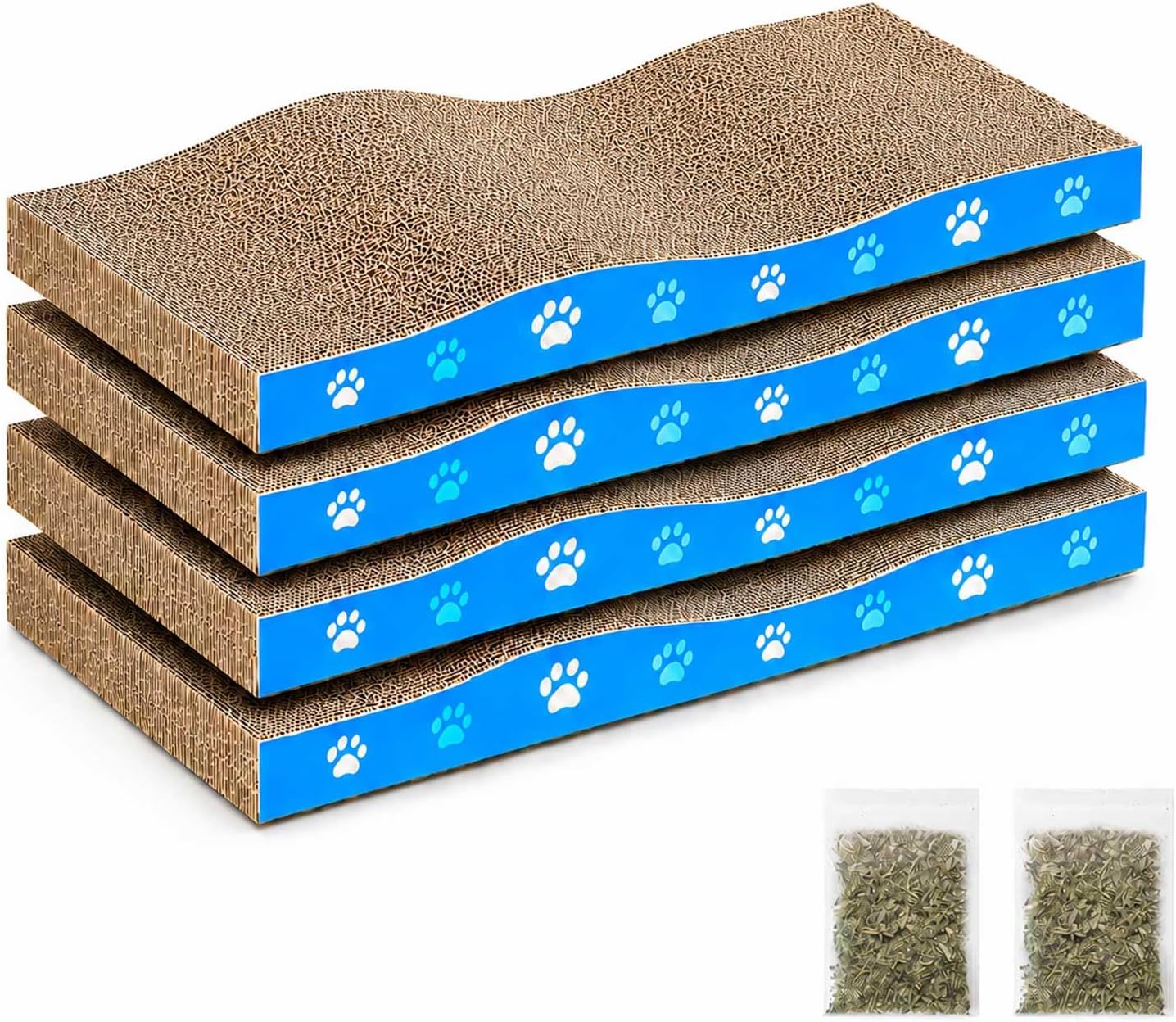 Thumbnail 6 de Petslucent Cat Scratching Board: Double-Sided Corrugated Cardboard Scratcher (Medium, 2 Pack) with Catnip