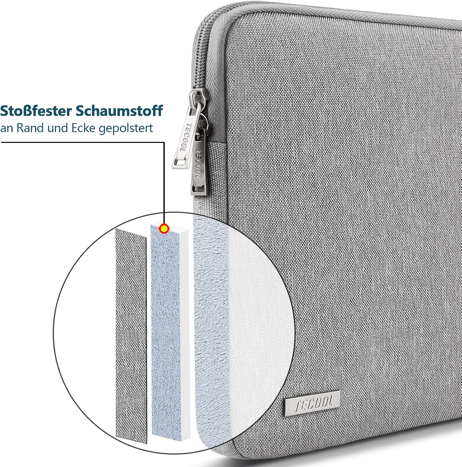 Detalle de TECOOL 13,3 Zoll Laptop-Tasche wasserdicht für MacBook Air 13/13,6 & Pro 13