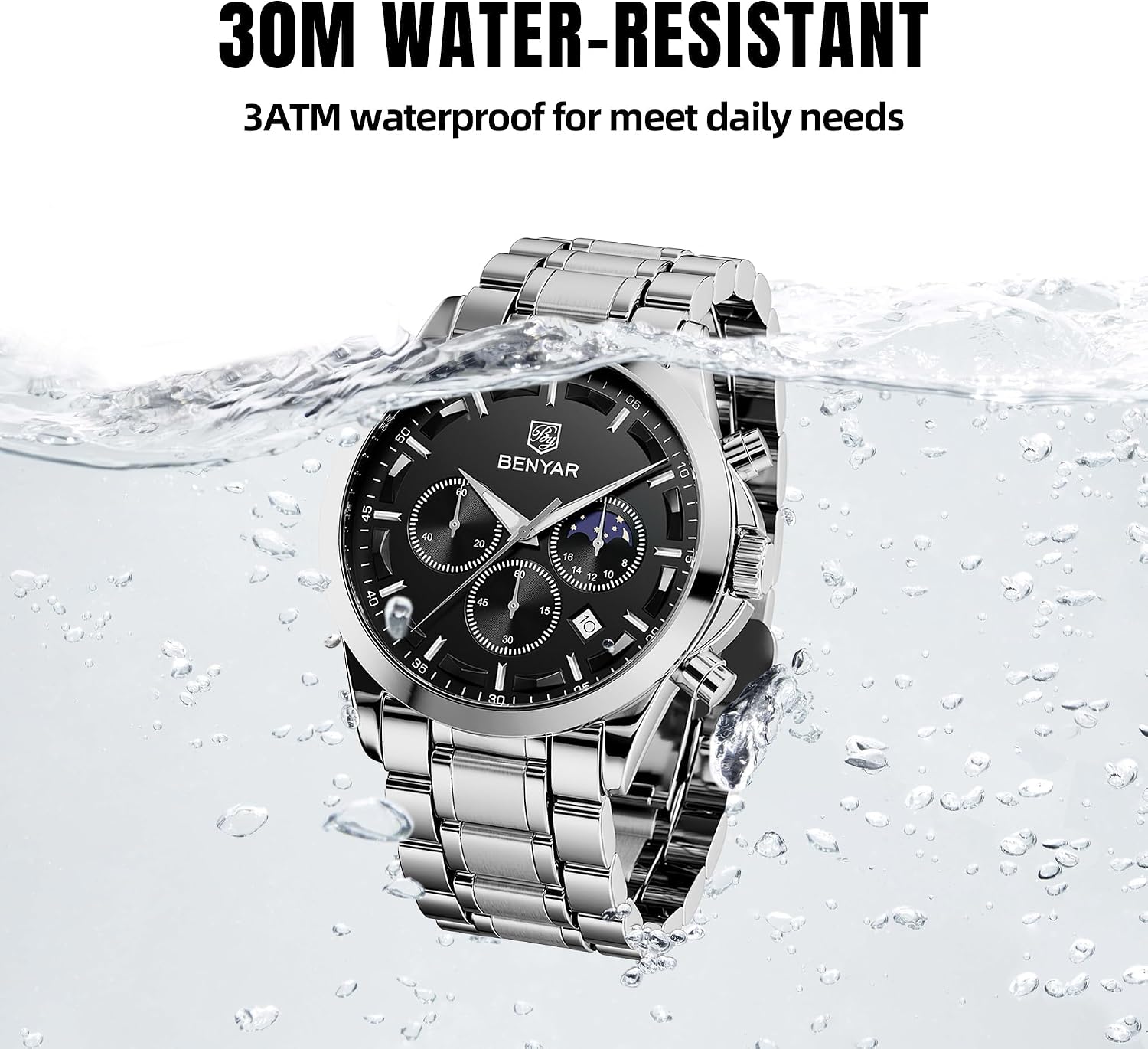Thumbnail 4 de BY BENYAR Chronograph Herrenuhr 3ATM
