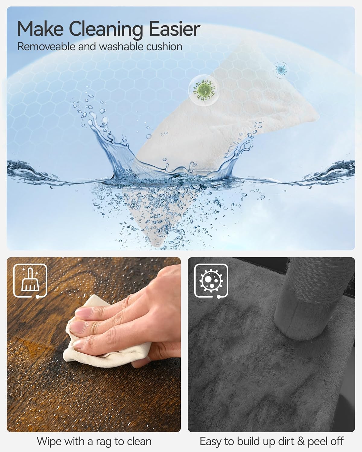 Thumbnail 5 de FourFurPets 184 cm Katzenbaum mit Katzenhöhlen und Kratzbrettern für drinnen