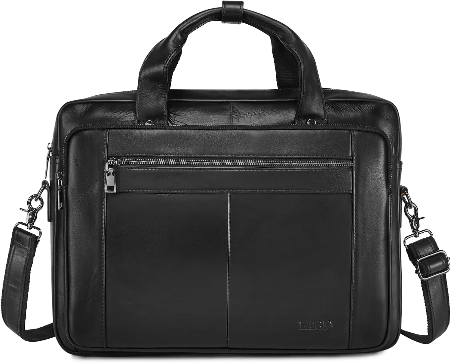 Detalle de BAIGIO Sacoche ordinateur 15,6 pouces Cuir Noir