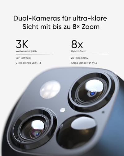 Detalle de eufy SoloCam S340 – Solar-Außenkamera mit 3K-Auflösung und 360°-Abdeckung