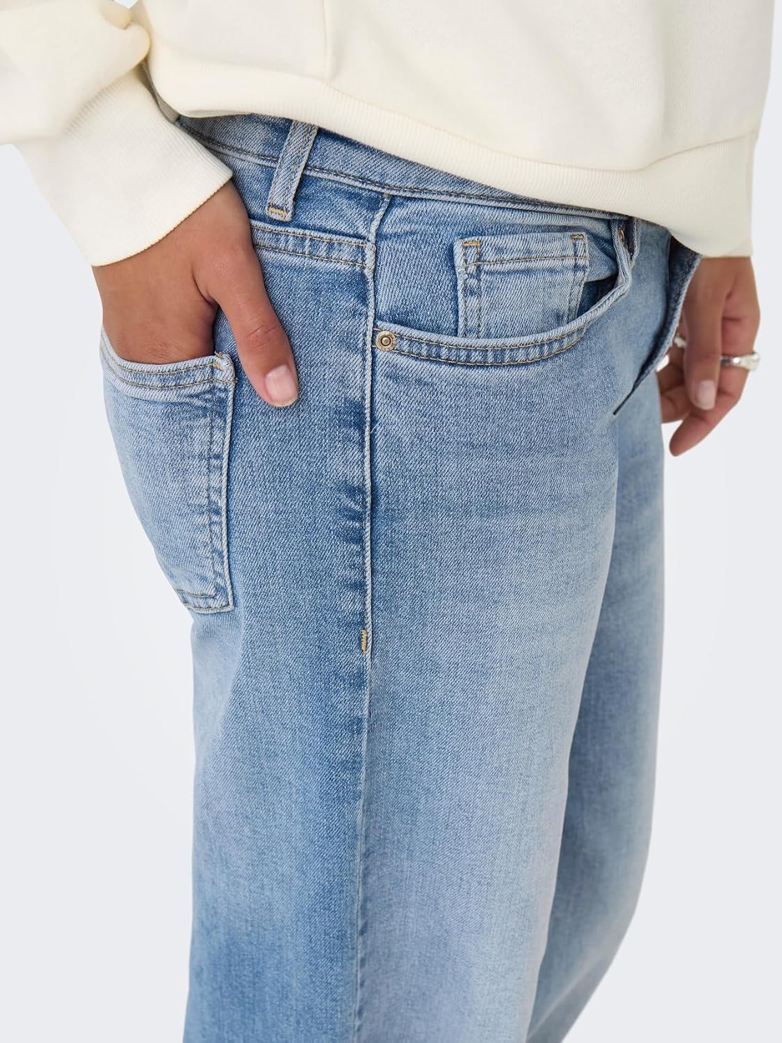 Detalle de ONLY Damen Wide Leg Jeans ONLJudy – Hüftjeans mit weitem Bein