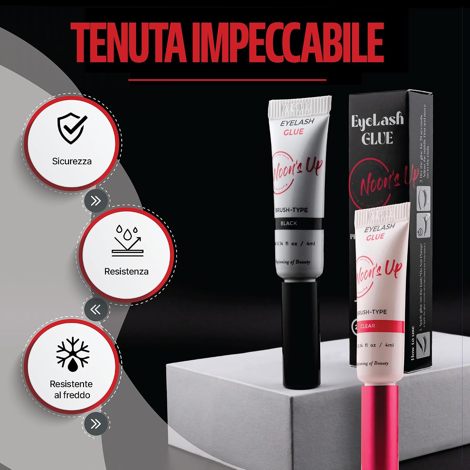 Detalle de NOON'S UP Colla per Ciglia Finte senza Formaldeide 4ml Nero