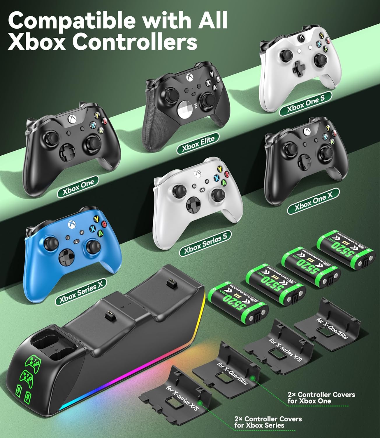 Thumbnail 5 de Xbox Controller Charger Station with 4 x 5520mWh Rechargeable Battery Packs