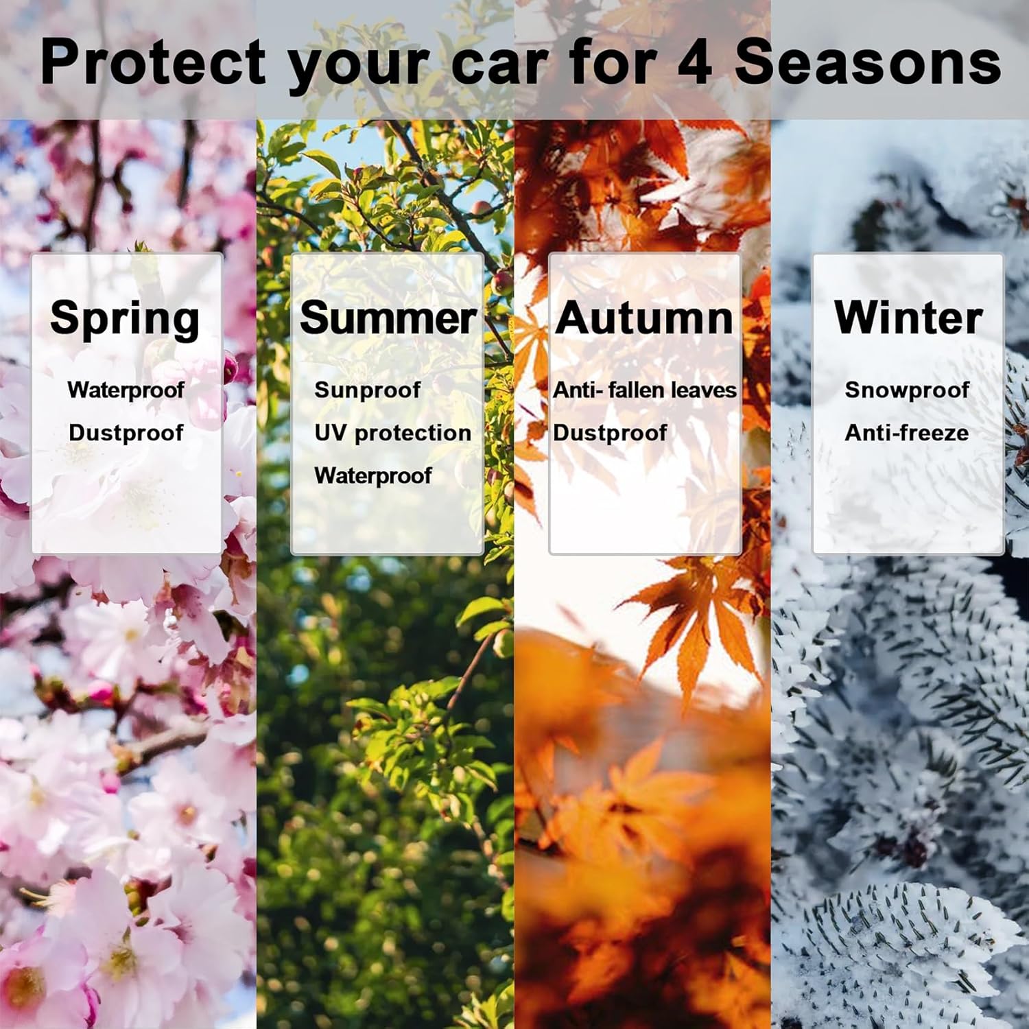 Thumbnail 6 de Laihur car windscreen cover (9 magnets) – UV sun shade for summer, frost & snow protection for winter