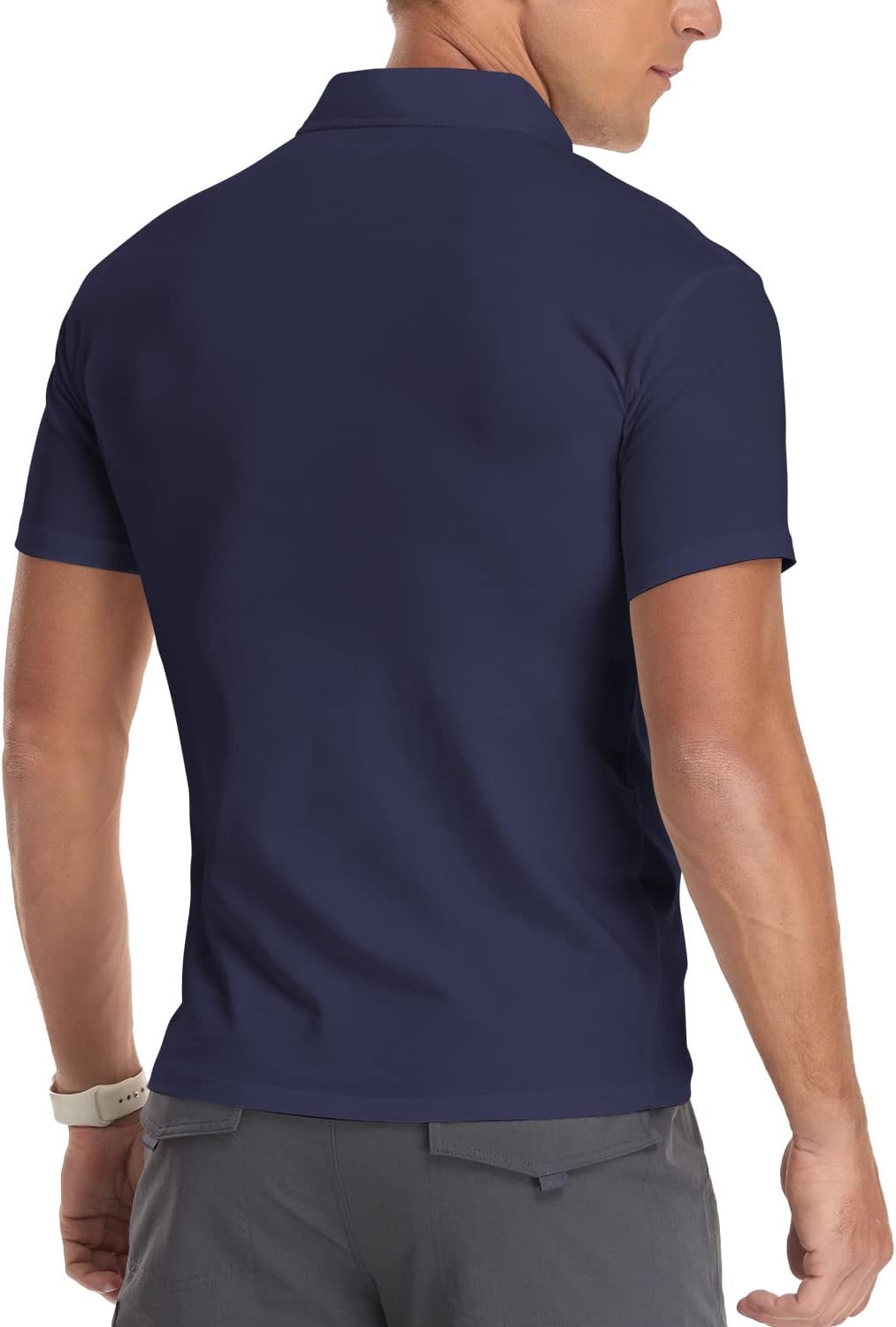 Detalle de KUYIGO Men's Long & Short Sleeve Polo Shirts 1/4 Zip – Slim Fit Cotton Casual Top