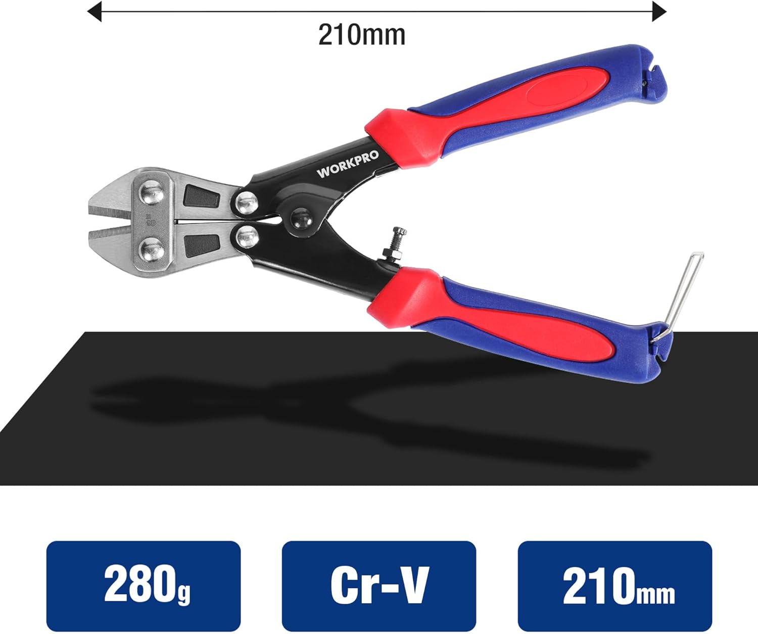 Thumbnail 4 de WORKPRO Mini tagliabulloni da 210 mm in Cr-V: tagliacavi a molla con impugnatura morbida antiscivolo
