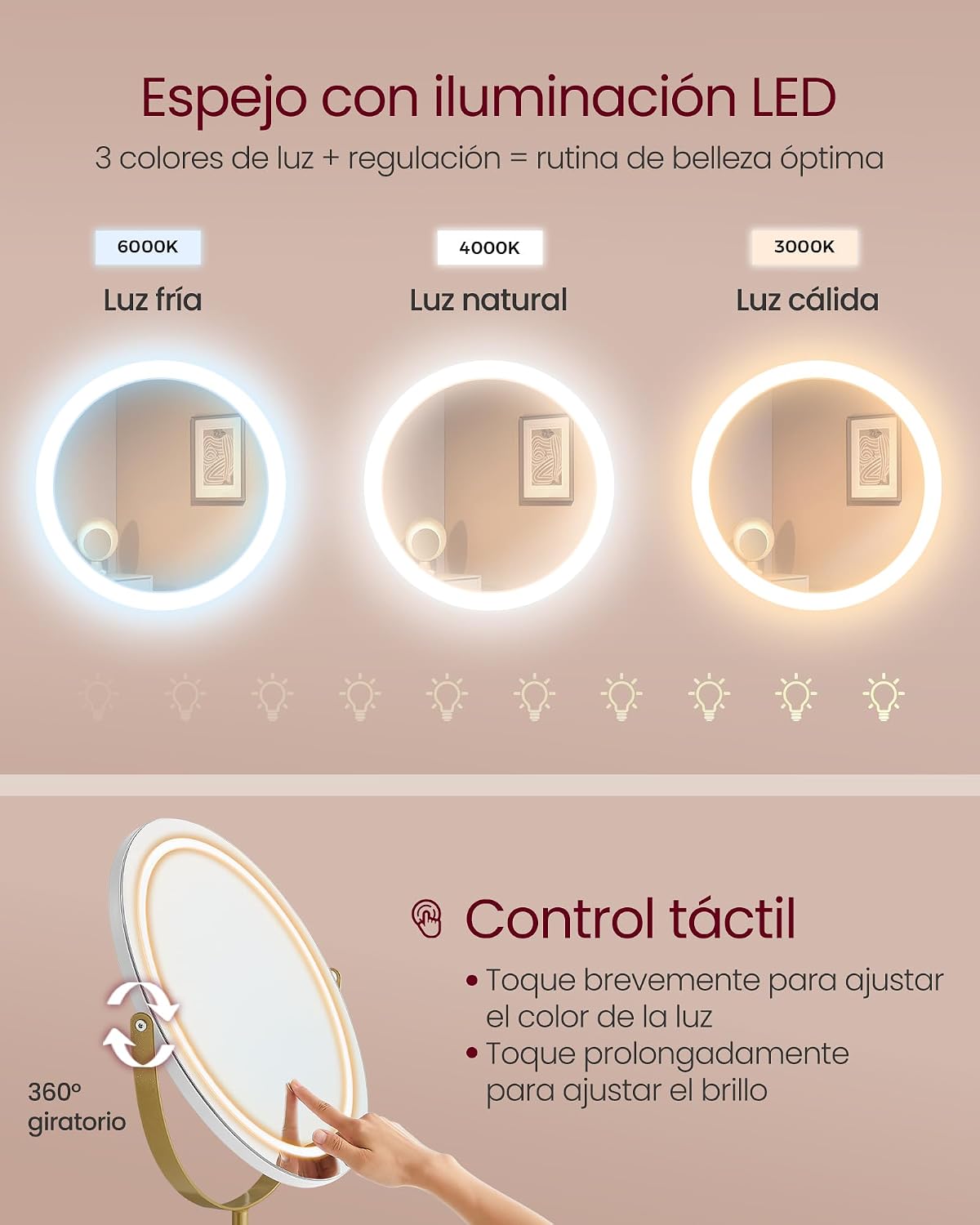Detalle 2 de VASAGLE RVT619W01 tocador 40x100x134,8 cm