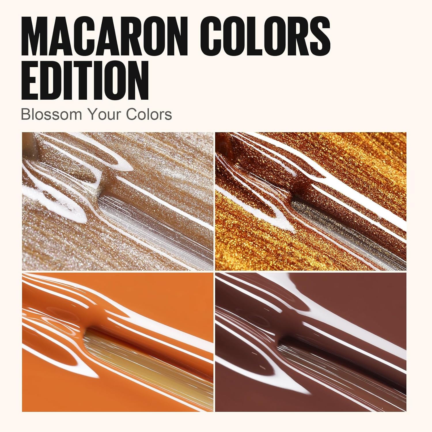 Thumbnail 1 de TOMICCA UV Nagellack Braun Set (4 Farben) – Herbst-Braun Glitzer Collection, 8 ml, Gel Nagellack für UV/LED