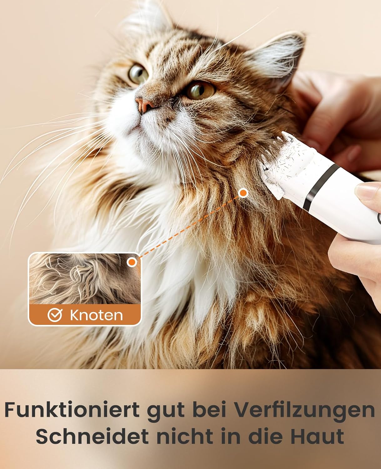 Thumbnail 6 de oneisall 3-in-1 Schermaschine für Katzen & Hunde – leiser Katzentrimmer mit 3 Aufsätzen