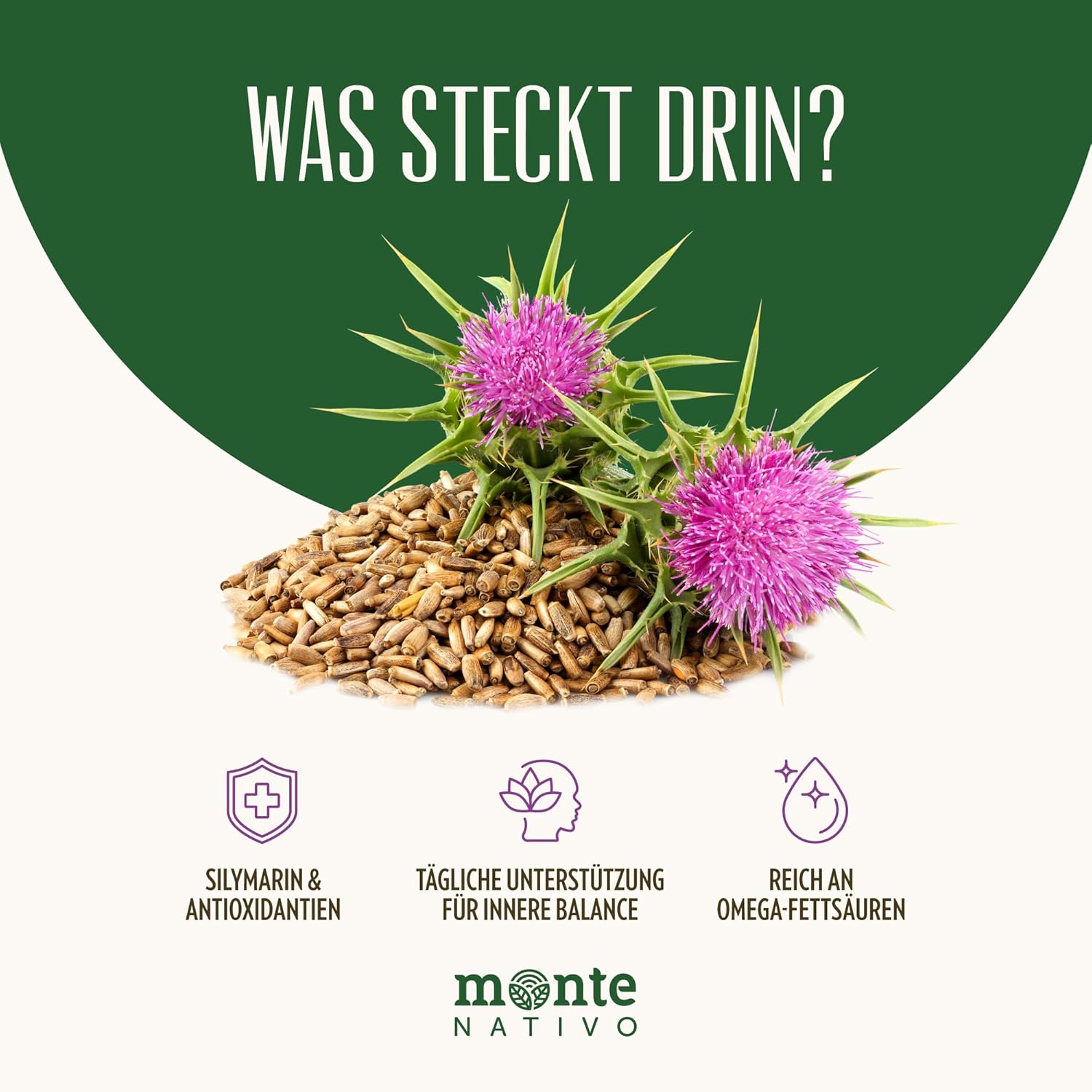 Detalle de Mariendistelöl Monte Nativo (2x500ml) – kaltgepresstes, natives Öl aus Mariendistelsamen