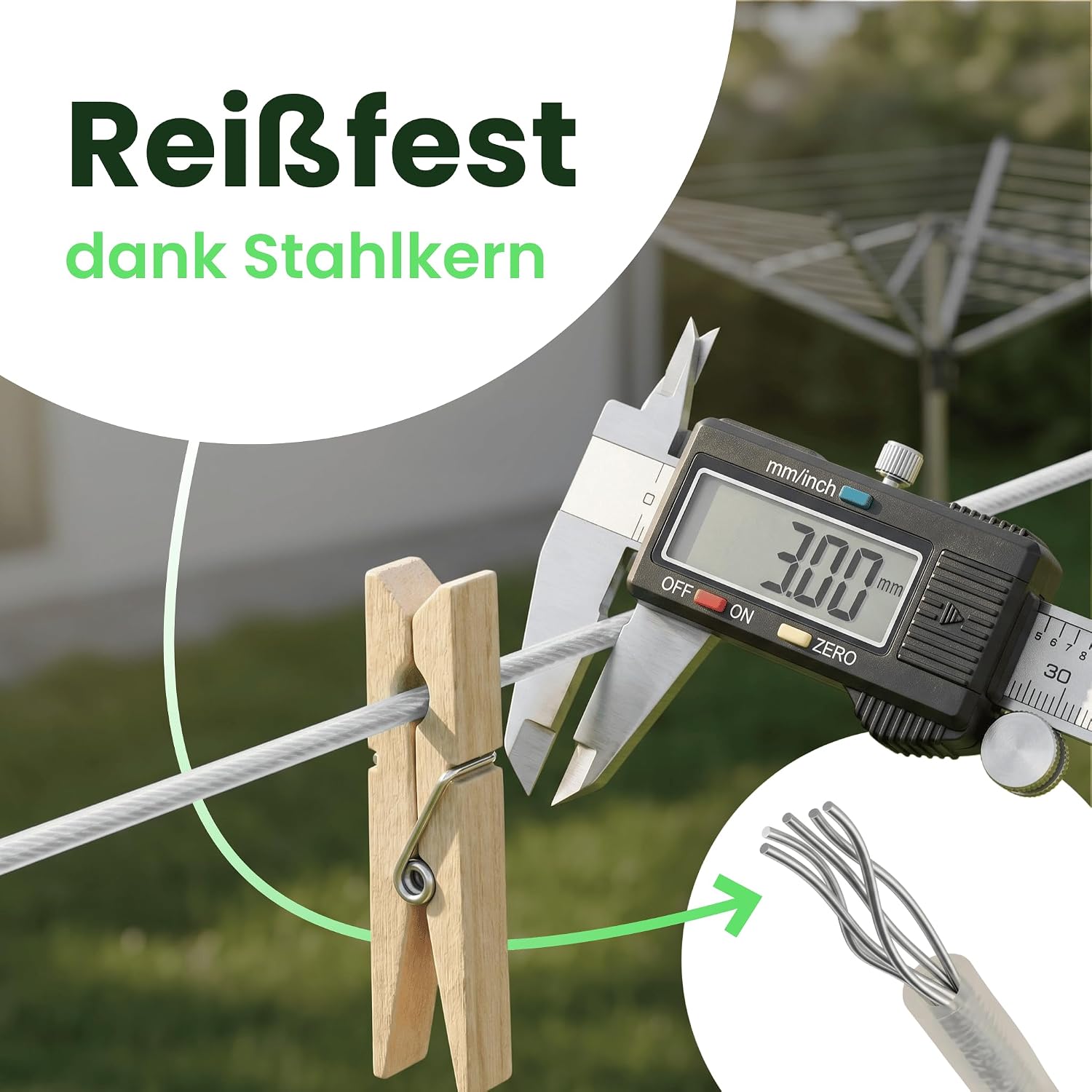 Thumbnail 3 de SimplySmooth Wäscheleine 50m – Starke Wäscheleine mit Stahlkern, flexibel in drei Längen