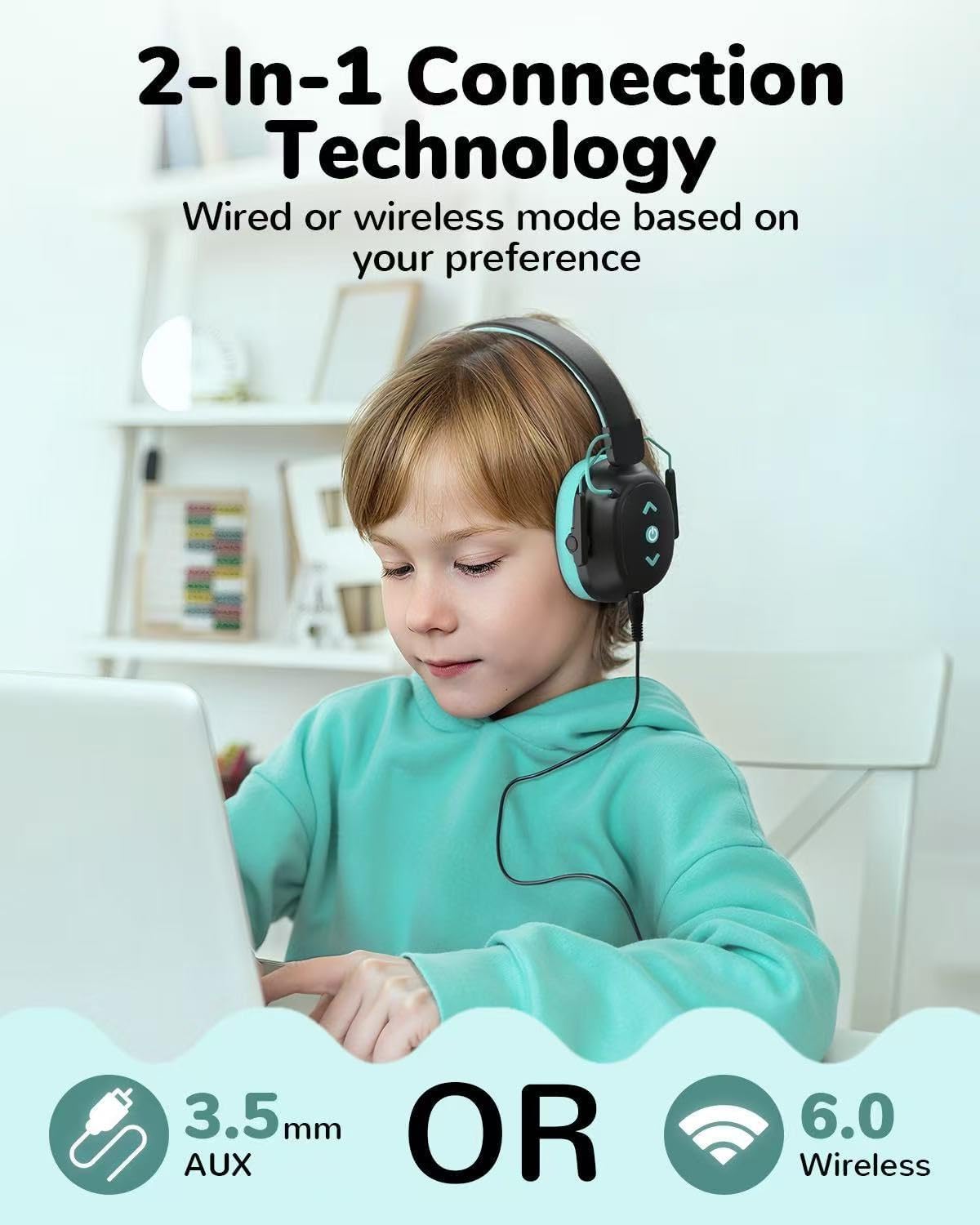 Thumbnail 6 de Bluetooth 6.0 Kids Ear Defenders with 80H Battery: 29dB Noise Reduction & 94dB Volume Limit