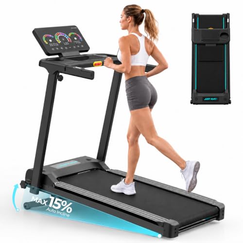 Detalle de Hirvesty Tapis de Course Pliable Inclinable 15% Auto - 12 km/h, Écran Tactile