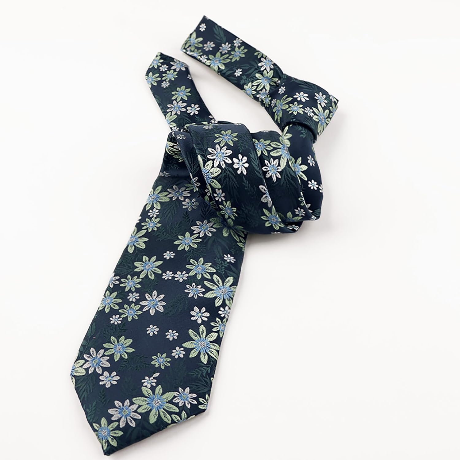 Detalle de Mens floral tie set 8 cm with pocket