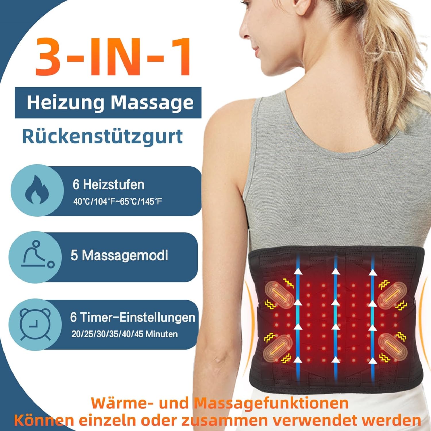 Detalle 2 de HONGJING Rückenmassagegürtel 5000 mAh