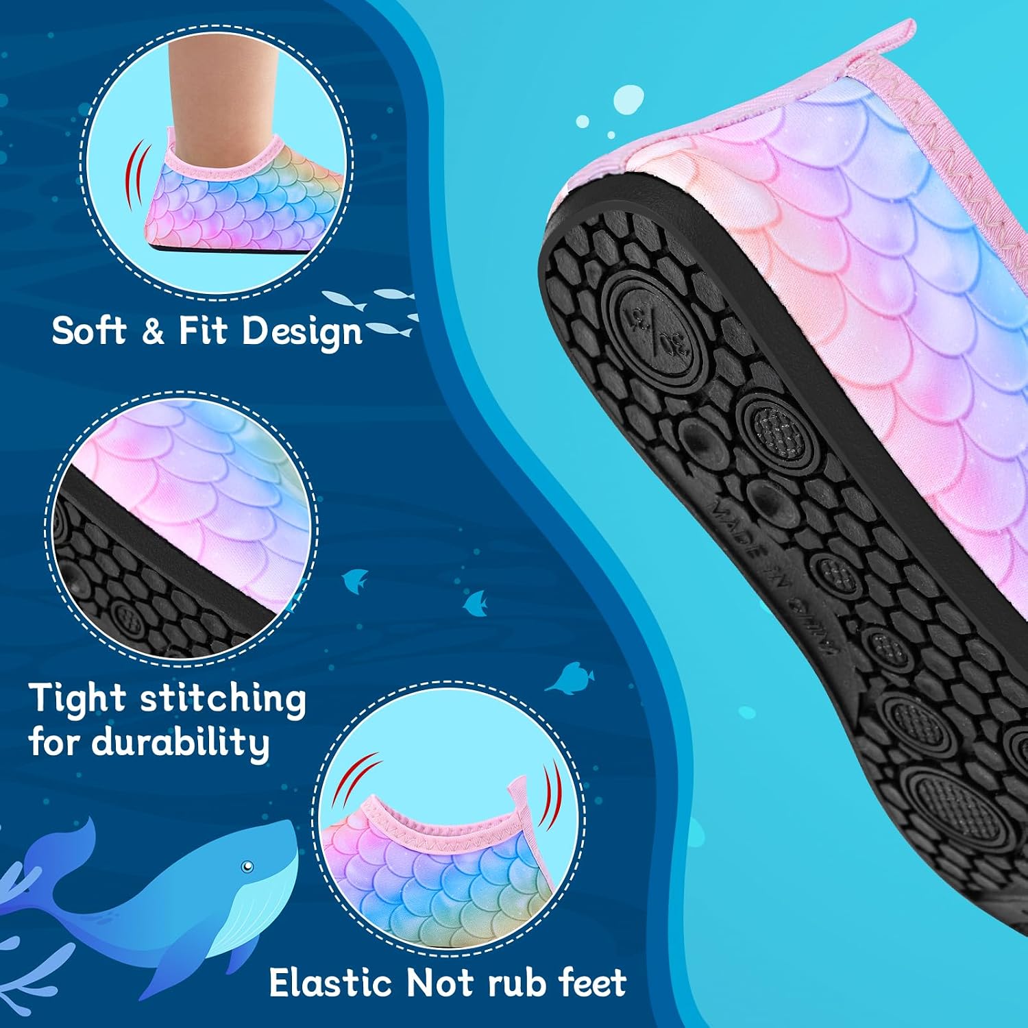 Thumbnail 3 de Kids Water Shoes Toddlers Swim Beach Shoes – Non-Slip, Quick-Dry Aqua Socks for Boys and Girls