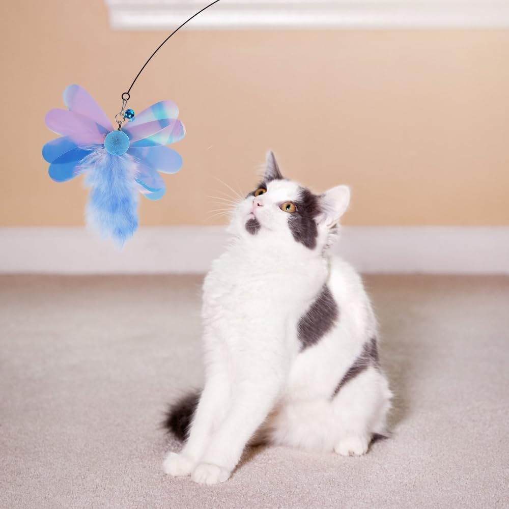 Thumbnail 1 de DONGKER 6 PCS Plush Cat Dragonfly Refill with Bell Buckle Design Kitten Wand Replacement