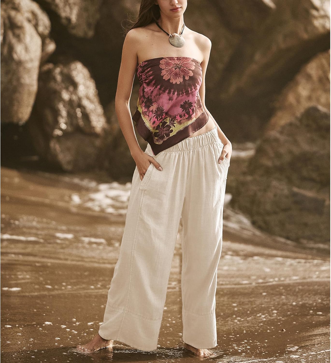 Thumbnail 6 de SeeLuNa Linen Pants for Women: Cotton Baggy Boho Palazzo with Pockets