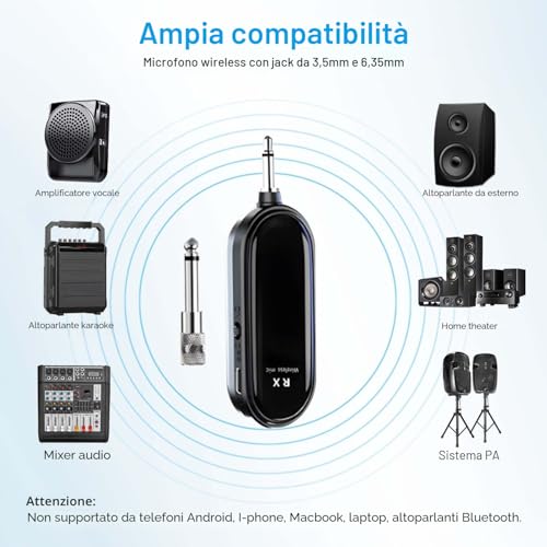 Thumbnail 6 de Microfono Wireless ad Archetto 2 in 1 di Kinizuxi: versatilità senza fili per insegnamento, fitness e live