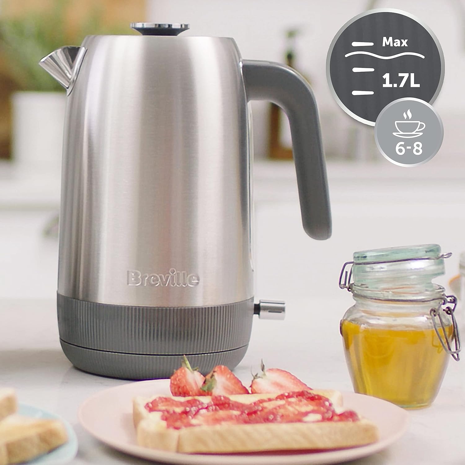 Detalle 2 de Breville Edge Electric Kettle (VKT192) | 1.7 L | 3kW Fast Boil | Brushed Stainless Steel