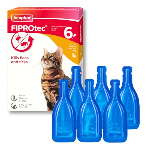 Detalle de Beaphar FIPROtec Spot-On for Cats (6 Pipettes) – Vet-Strength Flea & Tick Protection