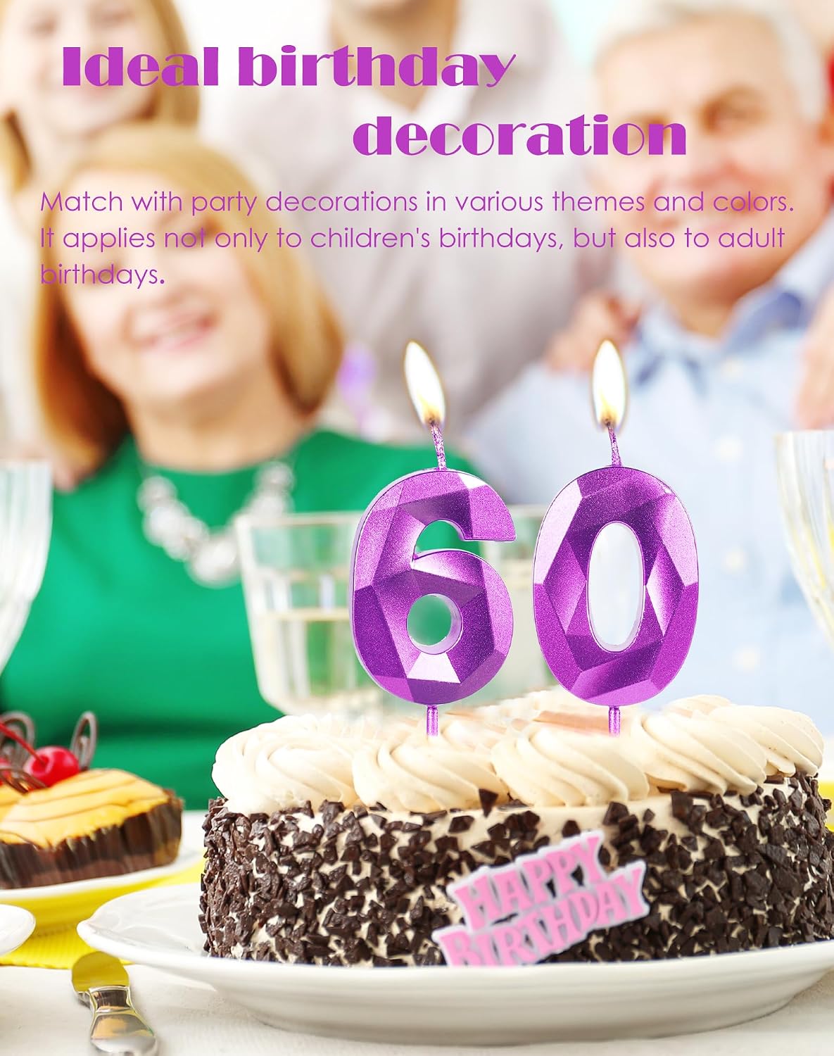 Detalle de Purple 20th Birthday Candles for Cake – 3D Number 20 Topper (Two Pieces)